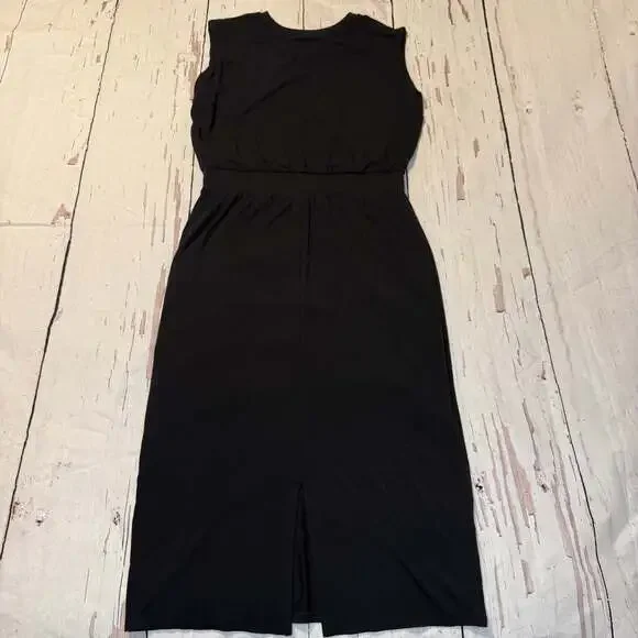 Athleta Dress Classic Sleeveless Blouson Black Size Medium Clean Girl - Picture 7 of 9